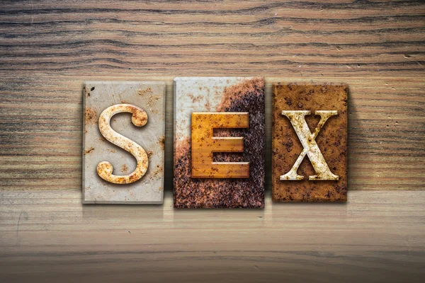 Seks kavramı Letterpress Tema — Stok fotoğraf