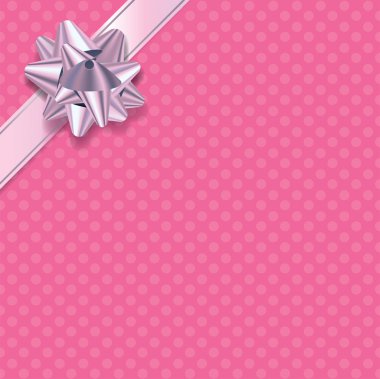 Pink Polka Dot Present Background clipart