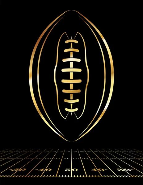 American Football Golden Icon Illustrazione — Vettoriale Stock