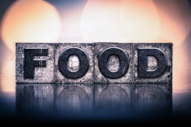 Yiyecek konsepti Vintage Letterpress türü
