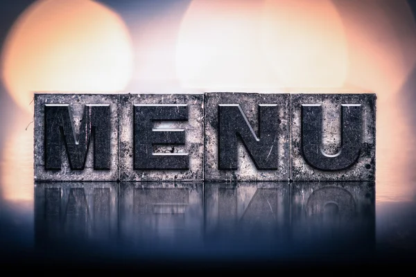 Menu Concetto Vintage Letterpress Tipo — Foto Stock