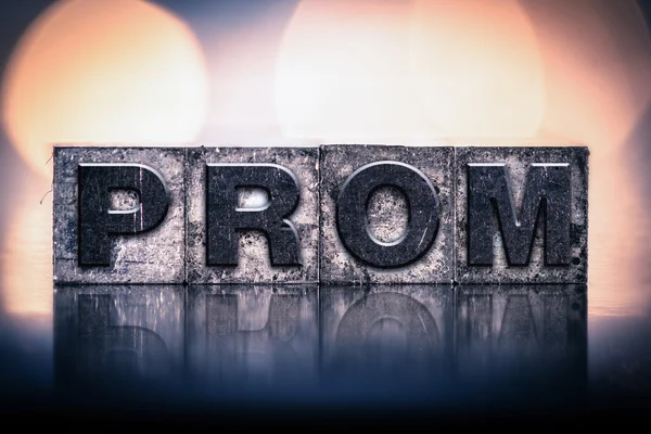 Prom Concept Vintage Letterpress Type — Stock Photo, Image