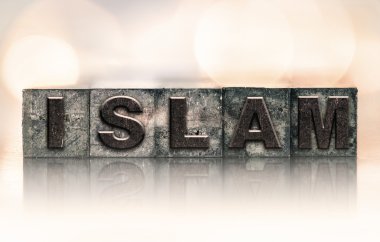 Islam kavramı Vintage Letterpress türü