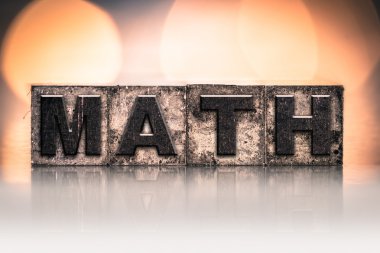 Matematik kavram Vintage Letterpress türü