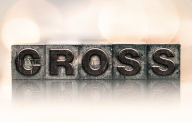 Çapraz konsepti Vintage Letterpress türü