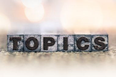 Konular konsepti Vintage Letterpress türü