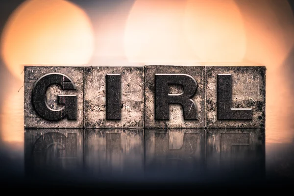 Girl Concept Vintage Letterpress Type — Stock Photo, Image