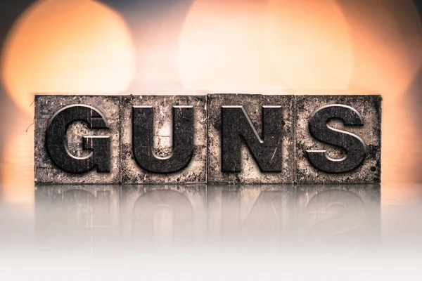 Guns Concept Vintage Letterpress Type — Stock Photo, Image