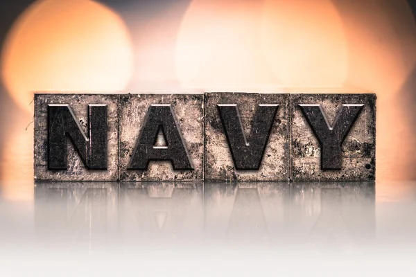 NAVY Concetto Vintage Letterpress Tipo — Foto Stock