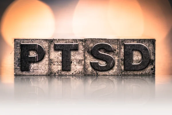 PTSD Concept Vintage Letterpress Tip — Fotografie, imagine de stoc