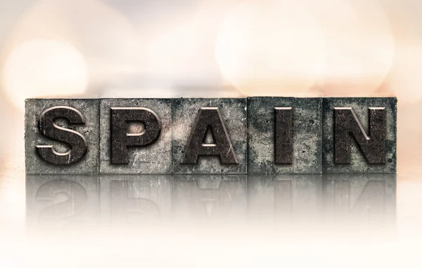 Spagna concetto Vintage Letterpress Tipo — Foto Stock