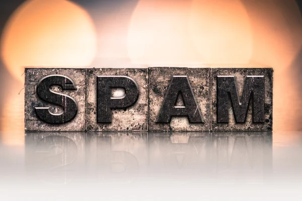 Spam Concept Vintage boekdruk Type — Stockfoto