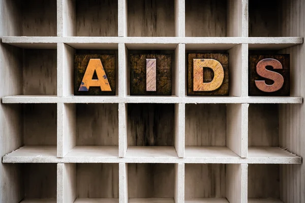 AIDS Concept Wooden Letterpress Type in Draw — Stock Photo, Image