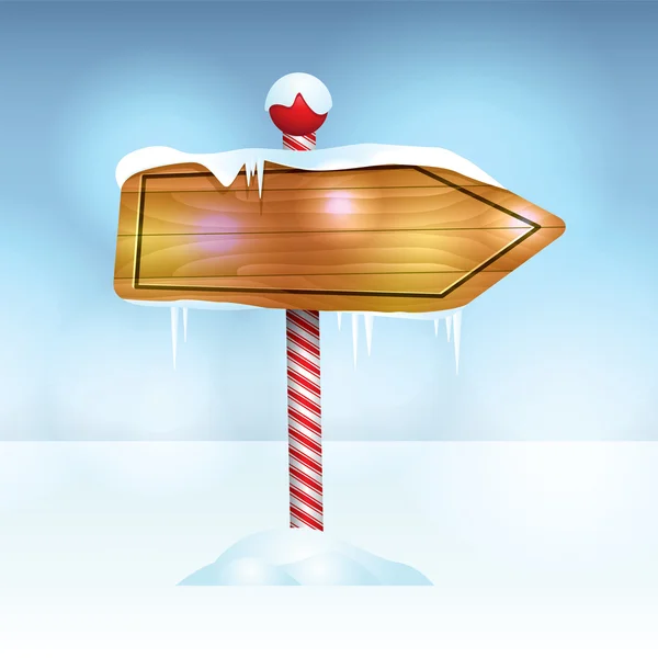 Holiday Christmas Sign in Snow Illustration — Stok Vektör