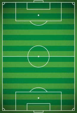 Dikey gerçekçi futbol - futbol alanı illüstrasyon