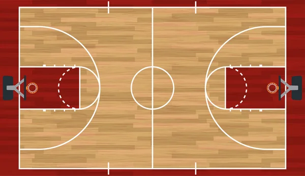 Realistische basketbalveld illustratie — Stockvector