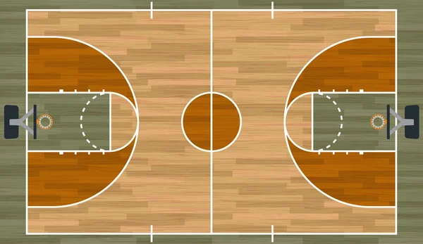リアルなバスケット ボール コート図 — ストックベクタ