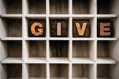 Kavram ahşap Letterpress türü içinde çizmek vermek