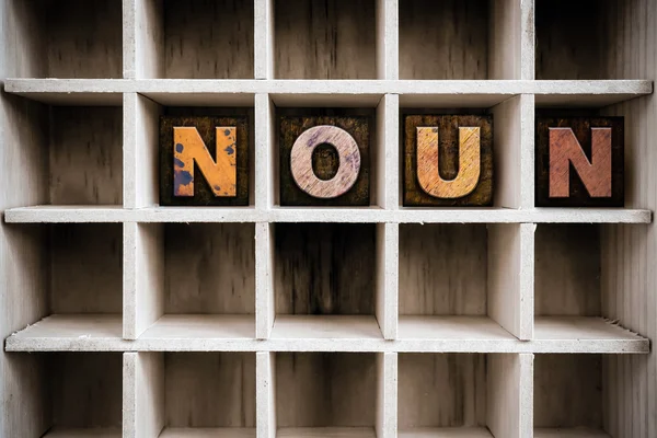 Noun Concept Wooden Letterpress Type in Drawer