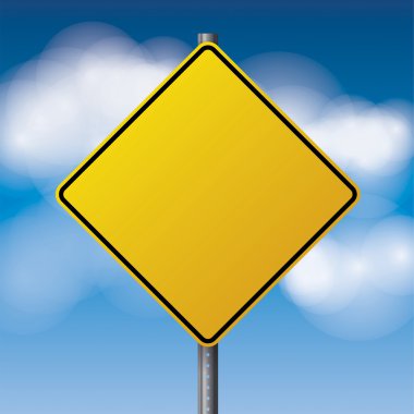 Blank Yellow Road Sign Illustration clipart