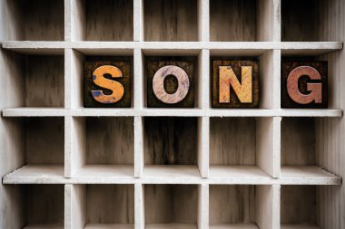 Song Concept Wooden Letterpress Type in Drawer
