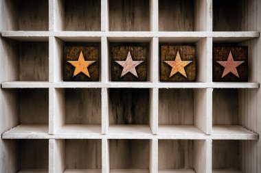 4 Stars Concept Wooden Letterpress Type in Drawer