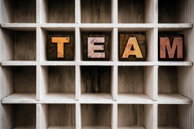 Team Concept Wooden Letterpress Type in Drawer