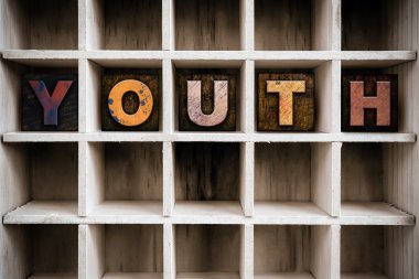 Youth Concept Wooden Letterpress Type in Drawer