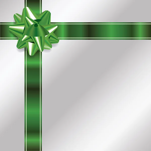 Gümüş Noel arka plan şerit ve Yeşil Yayla — Stok Vektör