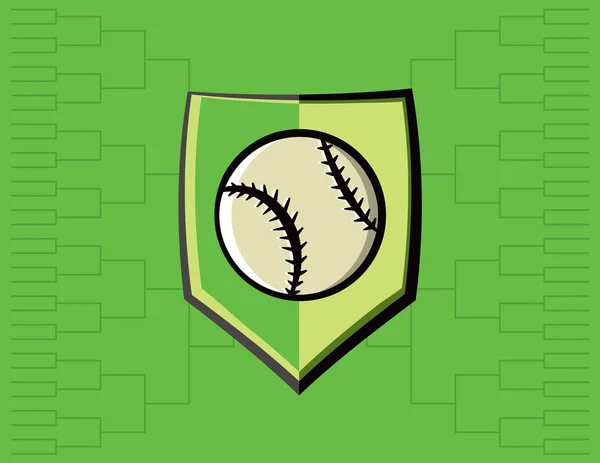 Emblema del baseball e sfondo del torneo — Vettoriale Stock