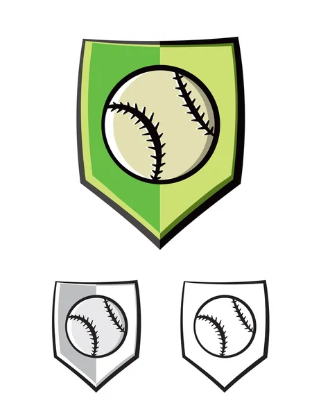 Baseball Shield Emblem Icons Illustration — Stock Vector