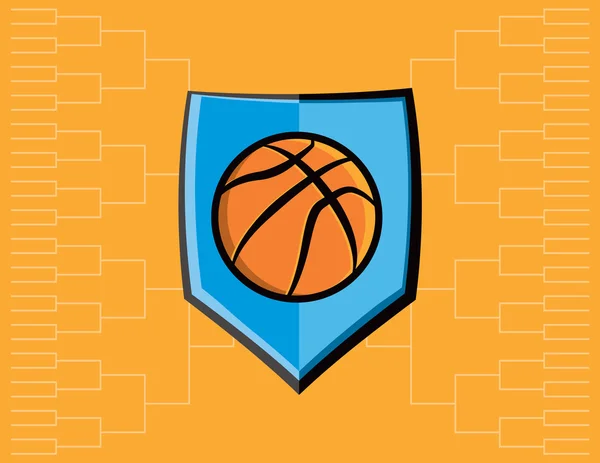 Emblema de basquete e fundo do torneio — Vetor de Stock
