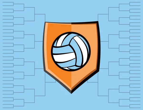 Volleyball Emblem and Tournament Background — Stock Vector