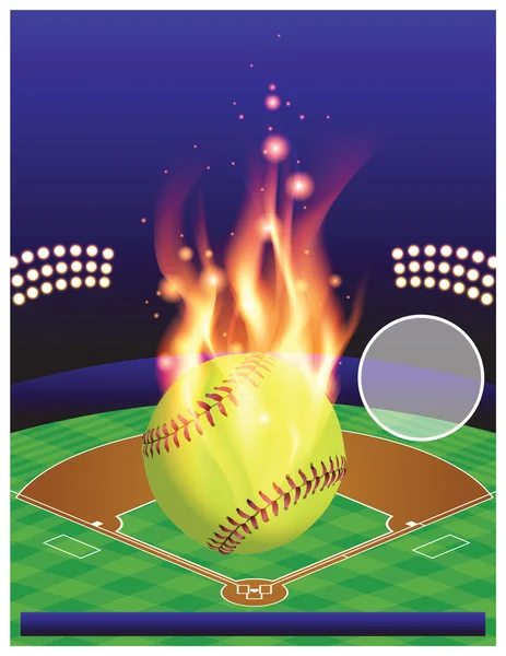 Ilustração do torneio de softball vetorial — Vetor de Stock