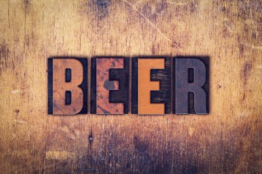 Bira kavramı ahşap Letterpress türü