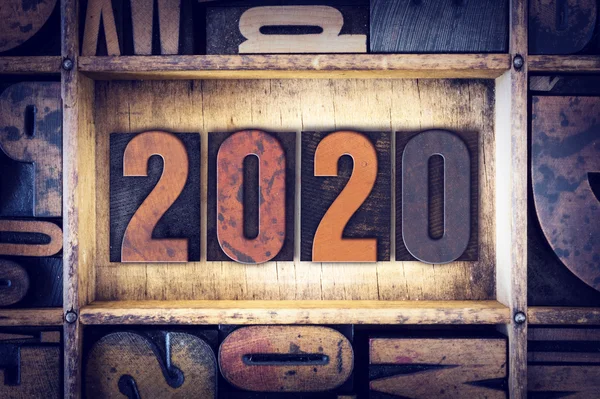 2020 Concept Letterpress Type — Stock Photo, Image