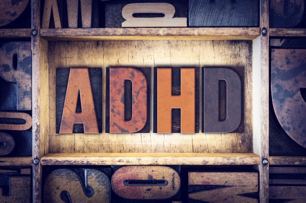 ADHD Концепція Letterpress Тип — стокове фото