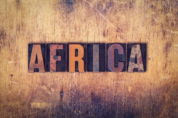 África Concepto Tipo de tipografía de madera — Foto de Stock