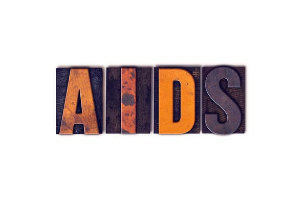 AIDS Concept Isolated Letterpress Type — Stock Photo, Image