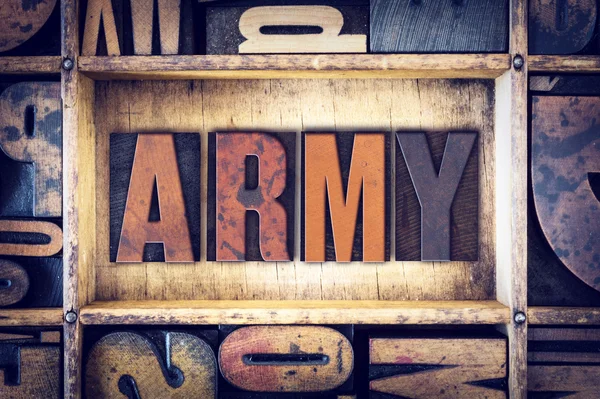 Army Concept Letterpress Type — Stock Photo, Image