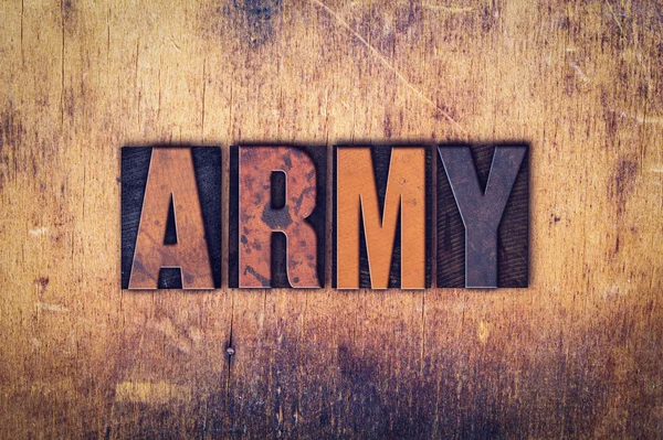 Army Concept Wooden Letterpress Type — Stock Photo, Image