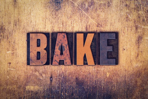 Bake Concept Wooden Letterpress Type — Stock Photo, Image