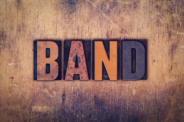 Band Concept Wooden Letterpress Type — Stock Photo, Image