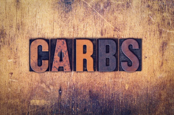 Carbs Concept Wooden Letterpress Type — Stock Photo, Image