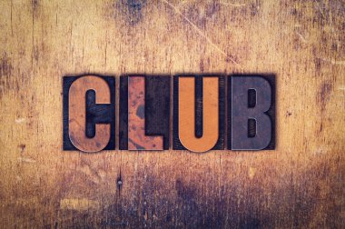 Club kavramı ahşap Letterpress türü