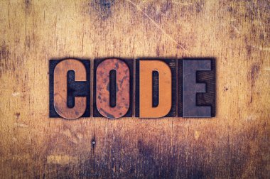 Kod kavramı ahşap Letterpress türü