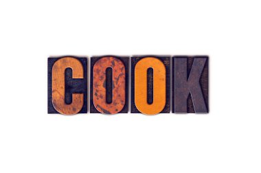 Kavram yemek izole Letterpress türü