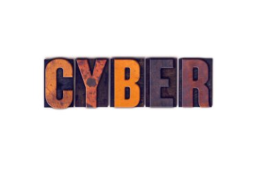 İzole Cyber kavramı Letterpress türü