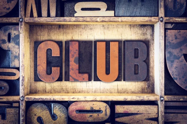 Club Concept boekdruk Type — Stockfoto