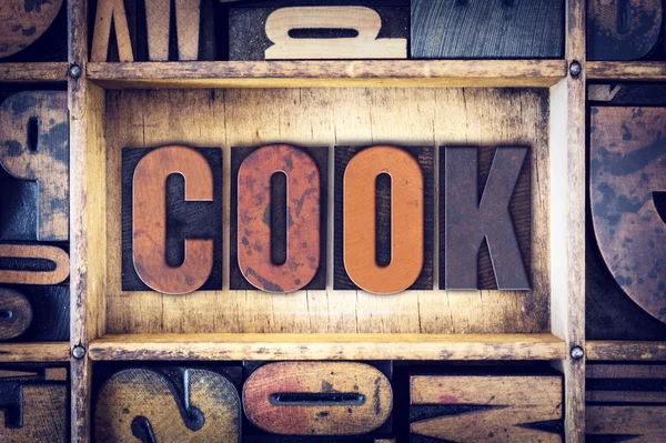 Cook Conceito Letterpress Tipo — Fotografia de Stock